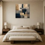 Sandstone Geometric Abstract Office Wall Art Canvas Print showcased in an elegant minimalist interior