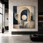 Tranquil Architectural Abstract Office Wall Art Canvas Print - Image 5