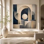 Tranquil Architectural Abstract Office Wall Art Canvas Print - Image 8