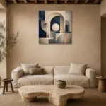 Tranquil Architectural Abstract Office Wall Art Canvas Print presented in a sophisticated home setting