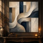 Warm Neutral Sculptural Abstract Office Wall Art Canvas Print - Image 4