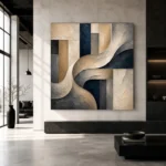 Warm Neutral Sculptural Abstract Office Wall Art Canvas Print - Image 5