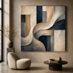 Warm Neutral Sculptural Abstract Office Wall Art Canvas Print - Image 6