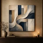 Warm Neutral Sculptural Abstract Office Wall Art Canvas Print - Image 7