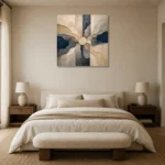 Centered Mineral Abstract Office Wall Art Canvas Print showcased in an elegant minimalist interior