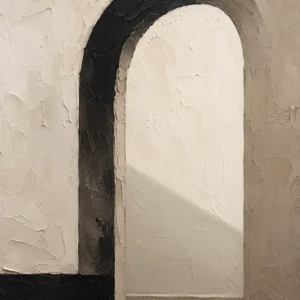 Serene Neutral Arch Minimal Office Wall Art Canvas Print