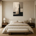 Quiet Luxury Stone Minimal Office Wall Art Canvas Print showcased in an elegant minimalist interior