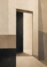 Contemporary Doorway Minimal Office Wall Art Canvas Print