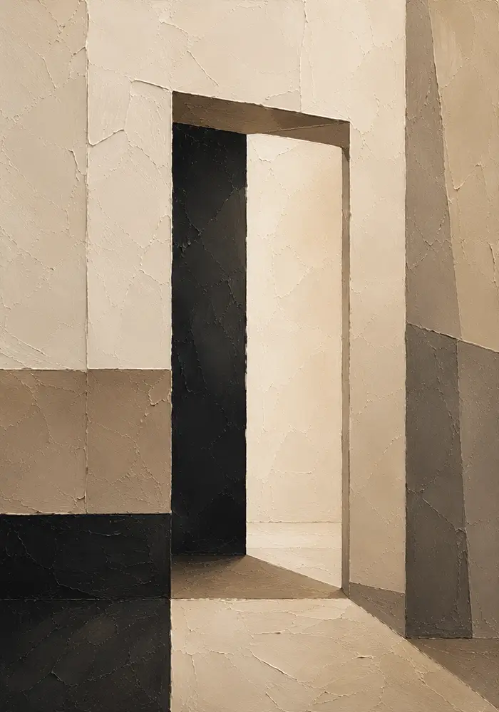 Contemporary Doorway Minimal Office Wall Art Canvas Print