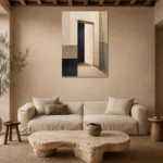 Contemporary Doorway Minimal Office Wall Art Canvas Print presented in a sophisticated home setting