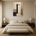Contemporary Doorway Minimal Office Wall Art Canvas Print showcased in an elegant minimalist interior