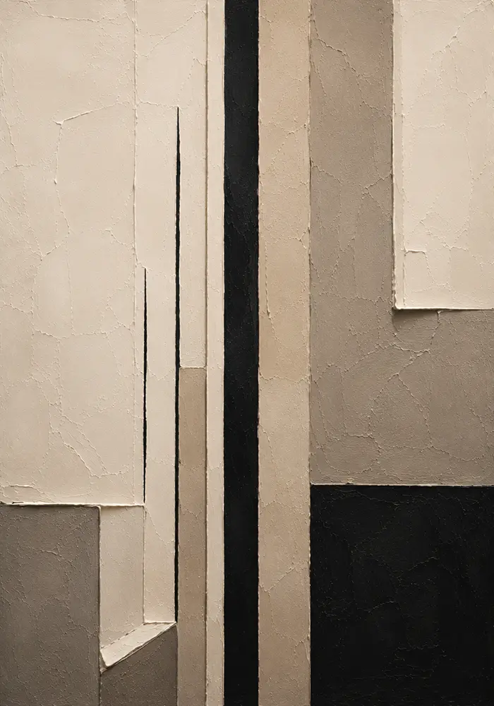 Neutral Linear Minimal Office Wall Art Canvas Print