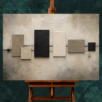 Quiet Geometric Minimal Office Wall Art Canvas Print - Image 2