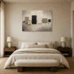 Quiet Geometric Minimal Office Wall Art Canvas Print showcased in an elegant minimalist interior