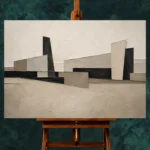 Serene Architectural Minimal Office Wall Art Canvas Print - Image 2