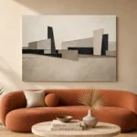 Serene Architectural Minimal Office Wall Art Canvas Print - Image 3