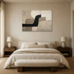 Quiet Luxury Organic Minimal Office Wall Art Canvas Print showcased in an elegant minimalist interior