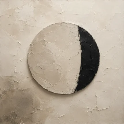 Sculptural Circle Minimal Office Wall Art Canvas Print