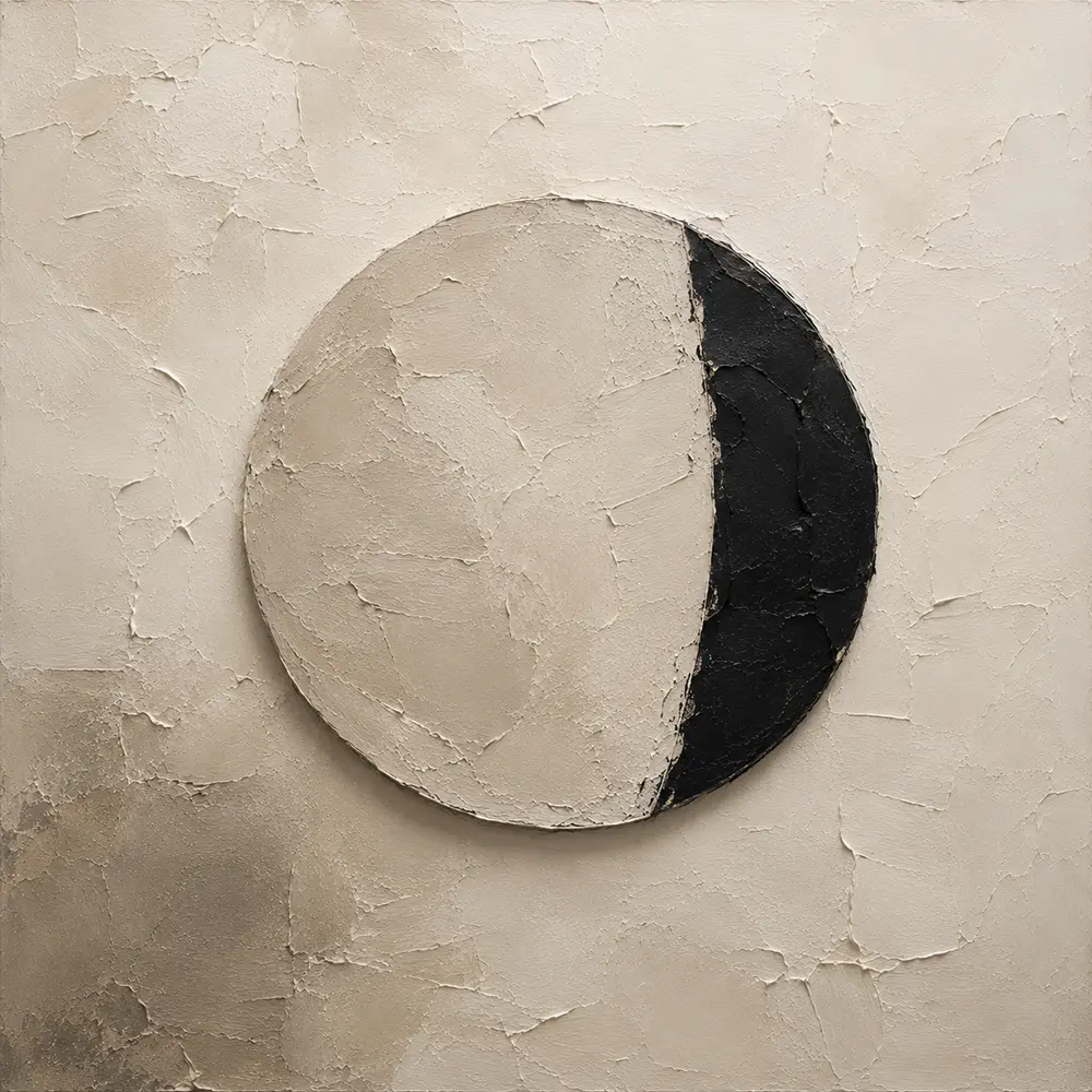 Sculptural Circle Minimal Office Wall Art Canvas Print