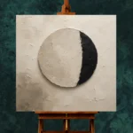 Sculptural Circle Minimal Office Wall Art Canvas Print - Image 2