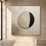 Sculptural Circle Minimal Office Wall Art Canvas Print - Image 3