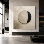 Sculptural Circle Minimal Office Wall Art Canvas Print - Image 5