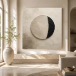 Sculptural Circle Minimal Office Wall Art Canvas Print - Image 8
