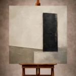 Quiet luxury Minimal Office Wall Art print featuring a textured rectangular monolith for elegant interiors