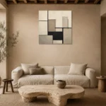 Architectural Balance Minimal Office Wall Art Canvas Print presented in a sophisticated home setting