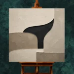 Serene Curved Minimal Office Wall Art Canvas Print - Image 2