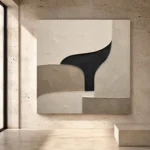 Serene Curved Minimal Office Wall Art Canvas Print - Image 3