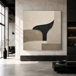 Serene Curved Minimal Office Wall Art Canvas Print - Image 5