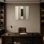 Timeless Slab Composition Minimal Office Wall Art Canvas Print displayed in a contemporary gallery-inspired room