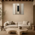 Timeless Slab Composition Minimal Office Wall Art Canvas Print presented in a sophisticated home setting