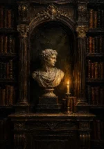 Moody Bust Study Dark Academia Office Art Canvas Print
