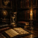 Candlelit Writing Table Dark Academia Office Art Canvas Print