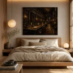 Moody Grand Library Dark Academia Office Art Canvas Print - Image 8