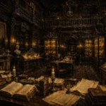 Historic Archive Dark Academia Office Art Canvas Print