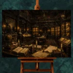 Historic Archive Dark Academia Office Art Canvas Print - Image 2