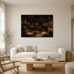 Historic Archive Dark Academia Office Art Canvas Print styled in a refined neutral interior