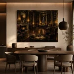 Candlelit Reading Salon Dark Academia Office Art Canvas Print - Image 4