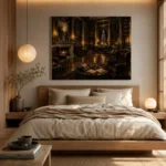 Candlelit Reading Salon Dark Academia Office Art Canvas Print - Image 8
