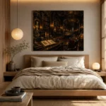 Sepia Scholarly Interior Dark Academia Office Art Canvas Print - Image 8