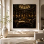Candlelit Library Table Dark Academia Office Art Canvas Print - Image 8