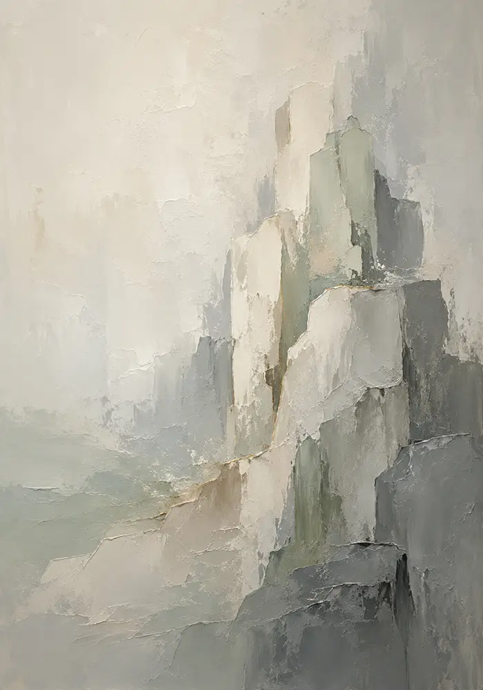 Serene Layered Stone Quiet Focus Wall Art Canvas Print