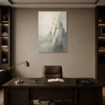 Serene Layered Stone Quiet Focus Wall Art Canvas Print displayed in a contemporary gallery-inspired room