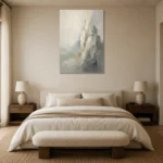 Serene Layered Stone Quiet Focus Wall Art Canvas Print showcased in an elegant minimalist interior