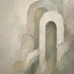 Sage Sculptural Arch Quiet Focus Wall Art Canvas Print