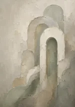 Sage Sculptural Arch Quiet Focus Wall Art Canvas Print