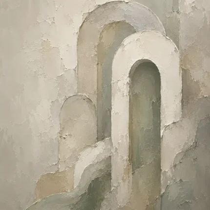 Sage Sculptural Arch Quiet Focus Wall Art Canvas Print
